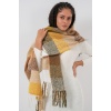 Kadın Yumuşak Dokulu Kalın Şal Atkı 15951 - Hardal