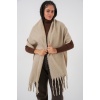 Kadın Yumuşak Dokulu Kalın Şal Atkı 15951 - A.Bej