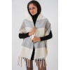 Kadın Yumuşak Dokulu Kalın Şal Atkı 15951 - A.Gri