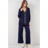 Kadın Hırka Pantolon Triko İkili Takım 15956 - Lacivert