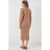 Kadın Kısa Kazaklı Triko Elbise 15958 - Camel