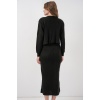 Kadın Hırka Elbise Triko İkili Takım 15960 - Siyah