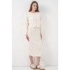 Kadın Hırka Elbise Triko İkili Takım 15960 - Ekru