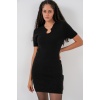 Kadın Kolye Detaylı Triko Elbise 15989 - Siyah