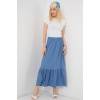 1886 Uzun Örme Etek - İndigo