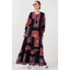 1947 Desenli Uzun Elbise - M. Kırmızı