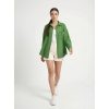 20153 Tek Cepli Oversize Keten Gömlek - G.Yeşil
