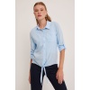 Kadın Mavi Viskon Gömlek 20237