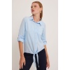 Kadın Mavi Viskon Gömlek 20237