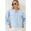 Kadın Bebe Yaka Gömlek 20314 - Mavi