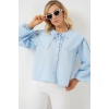 Kadın Bebe Yaka Gömlek 20314 - Mavi