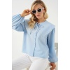Kadın Bebe Yaka Gömlek 20314 - Mavi