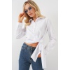 Kadın Bağlamalı Uzun Kol Gömlek 20325 - Beyaz