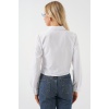 Kadın Bağlamalı Uzun Kol Gömlek 20325 - Beyaz