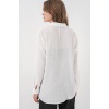 Kadın Nakışlı Oversize Gömlek 20338 - Beyaz
