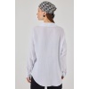 Kadın Tek Cepli Oversize Müslin Gömlek 20353 - Beyaz