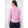 Kadın Önü Bağlamalı Çizgili Gömlek 20362 - Pembe
