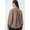 Kadın Yarasa Kol Oversize Gömlek 20368 - Sütlü Kahve