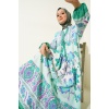 2423 Otantik Desenli Tesettür Elbise - D. Mint