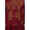 Bordo Gold Desenli Tesettür Elbise 2423