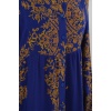 Saks Gold Desenli Tesettür Elbise 2423