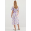 2455 Desenli Gömlek Elbise - Lila