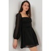 Kadın Mini Tül Elbise 2514 - Siyah