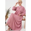 Kadın Uzun Tesettür Elbise 2525 - Gül Kurusu