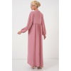 Kadın Uzun Tesettür Elbise 2525 - Gül Kurusu