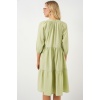 Kadın Düğmeli Kısa Kol Elbise 2559 - E.Yeşil