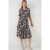 Kadın Kısa Kol Desenli Elbise 2560 - Lacivert