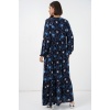 Kadın Desenli Tesettür Elbise 2594 - Lacivert