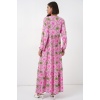 Kadın Desenli Tesettür Elbise 2594 - Pembe