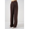 Kadın Yüksek Bel Palazzo Pantolon 30051 - Kahverengi