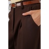 Kadın Yüksek Bel Palazzo Pantolon 30051 - Kahverengi