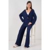 Kadın Örme Bluz Pantolon İkili Takım 30052 - Lacivert