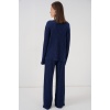 Kadın Örme Bluz Pantolon İkili Takım 30052 - Lacivert