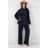 Kadın Ceket Pantolon Kot İkili Takım 30059 - Lacivert