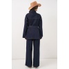 Kadın Ceket Pantolon Kot İkili Takım 30059 - Lacivert