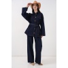 Kadın Ceket Pantolon Kot İkili Takım 30059 - Lacivert