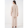 Kadın Gömlek Pantolon İkili Takım 30063 - Krem