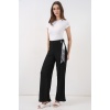 Kadın Fularlı Örme Pantolon 30070 - Siyah