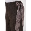 Kadın Fularlı Örme Pantolon 30070 - Kahverengi