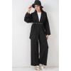 Kadın Kimono Pantolon İkili Takım 30078 - Siyah