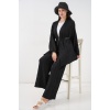 Kadın Kimono Pantolon İkili Takım 30078 - Siyah