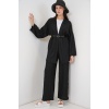 Kadın Kimono Pantolon İkili Takım 30078 - Siyah