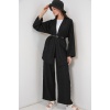 Kadın Kimono Pantolon İkili Takım 30078 - Siyah