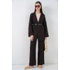 Kadın Kimono Pantolon İkili Takım 30078 - Kahverengi