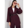 Kadın Kimono Pantolon İkili Takım 30078 - Bordo