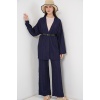 Kadın Kimono Pantolon İkili Takım 30078 - Lacivert